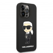 Karl Lagerfeld Liquid Silicone Ikonik NFT Case - дизайнерски силиконов кейс за iPhone 14 Pro Max (черен) 2