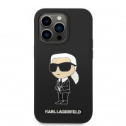 Karl Lagerfeld Liquid Silicone Ikonik NFT Case - дизайнерски силиконов кейс за iPhone 14 Pro Max (черен) 1