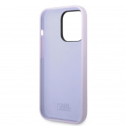 Karl Lagerfeld Liquid Silicone Ikonik NFT Case - дизайнерски силиконов кейс за iPhone 14 Pro Max (лилав) 4