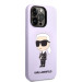 Karl Lagerfeld Liquid Silicone Ikonik NFT Case - дизайнерски силиконов кейс за iPhone 14 Pro Max (лилав) 3