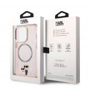 Karl Lagerfeld IML Karl and Choupette NFT MagSafe Case - дизайнерски силиконов кейс за iPhone 14 Pro (розов) 5