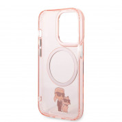Karl Lagerfeld IML Karl and Choupette NFT MagSafe Case - дизайнерски силиконов кейс за iPhone 14 Pro (розов) 4