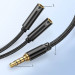 Joyroom Audio Splitter Cable Mic And Headphones - аудио разклонител (сплитер) за мобилни устройства с 3.5 мм стерео-жак (20 см) (черен) 7