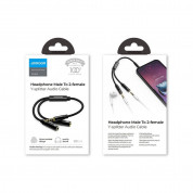 Joyroom Audio Splitter Cable Mic And Headphones - аудио разклонител (сплитер) за мобилни устройства с 3.5 мм стерео-жак (20 см) (черен) 4