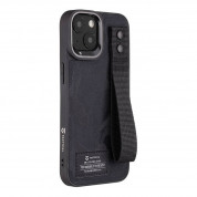 Tactical Camo Troop Cover - хибриден удароустойчив текстилен кейс с лента за ръка за iPhone 14 (черен) 1