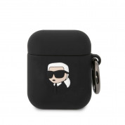 Karl Lagerfeld AirPods 3D Logo NFT Karl Head Silicone Case for Apple AirPods & Apple AirPods 2 (black)
