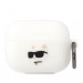 Karl Lagerfeld AirPods Pro 3D Logo NFT Choupette Head Silicone Case - силиконов калъф с карабинер за Apple AirPods Pro (бял) 1