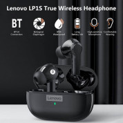 Lenovo LP1S ANC TWS Earphones - безжични блутут слушалки със зареждащ кейс (черен) 1