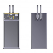 4smarts Power Bank Lucid Dual Cord 10000 mAh 22.5W - външна батерия с вградени USB-C и Lightning кабели, USB-A и USB-C изходи с технология за бързо зареждане (сив) 3