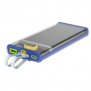 4smarts Power Bank Lucid Dual Cord 10000 mAh 22.5W - външна батерия с вградени USB-C и Lightning кабели, USB-A и USB-C изходи с технология за бързо зареждане (син)