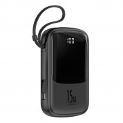 Baseus Qpow Digital Display Power bank with USB-C cable 15W 10000mAh (PPQD-A01) (black) 1