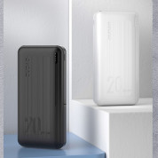 Dudao K12PQPlus Power Bank 20000mAh 20W PD - външна батерия с два USB-A и един USB-C изходи и технология за бързо зареждане (черен) 7