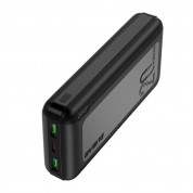 Dudao K12PQPlus Power Bank 20000mAh 20W PD - външна батерия с два USB-A и един USB-C изходи и технология за бързо зареждане (черен) 4