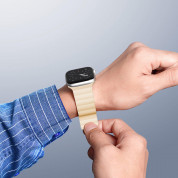 Dux Ducis Silicone Magnetic Strap (Chain Version) - магнитна силиконова каишка за Apple Watch 42мм, 44мм, 45мм, Ultra 49мм (бежов) 2