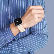 Dux Ducis Silicone Magnetic Strap (Chain Version) - магнитна силиконова каишка за Apple Watch 42мм, 44мм, 45мм, Ultra 49мм (бежов) 1