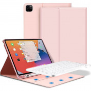 Tech-Protect SC Pen Case and Bluetooth Keyboard - кожен калъф и безжична блутут клавиатура за iPad Pro 11 M2 (2022), iPad Pro 11 M1 (2021), iPad Pro 11 (2020) (розов)