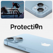 Spigen Optik Pro tR Ez Fit Lens Protector 2 Pack - 2 комплекта предпазни стъклени лещи за камерата на iPhone 14, iPhone 14 Plus (син) 7