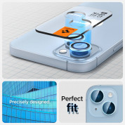Spigen Optik Pro tR Ez Fit Lens Protector 2 Pack - 2 комплекта предпазни стъклени лещи за камерата на iPhone 14, iPhone 14 Plus (син) 8