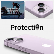 Spigen Optik Pro tR Ez Fit Lens Protector - 2 комплекта предпазни стъклени лещи за камерата на iPhone 14, iPhone 14 Plus (лилав) 7