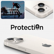 Spigen Optik Pro tR Ez Fit Lens Protector - 2 комплекта предпазни стъклени лещи за камерата на iPhone 14, iPhone 14 Plus (светлозлатист) 7