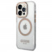 Guess Translucent MagSafe Case - хибриден удароустойчив кейс с MagSafe за iPhone 14 Pro Max (златист-прозрачен) 1