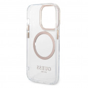 Guess Translucent MagSafe Case - хибриден удароустойчив кейс с MagSafe за iPhone 14 Pro Max (златист-прозрачен) 4