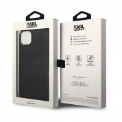 Karl Lagerfeld Leather Perforated Logo - дизайнерски кожен кейс за iPhone 14 (черен) 7