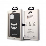 Karl Lagerfeld Saffiano Choupette Head Case - дизайнерски кожен кейс за iPhone 14 (черен) 5