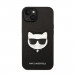 Karl Lagerfeld Saffiano Choupette Head Case - дизайнерски кожен кейс за iPhone 14 (черен) 2