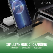 4smarts Wireless Charger UltiMag TrioFold Lucid 15W - тройна поставка (пад) за безжично зареждане за iPhone с Magsafe, Apple Watch и AirPods (черен) 8