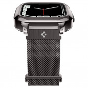 Spigen Metal Fit Pro - удароустойчив хибриден кейс със стоманена каишка за Apple Watch 8 45мм, Apple Watch 7 45мм (тъмносив)  5