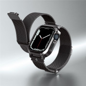 Spigen Metal Fit Pro - удароустойчив хибриден кейс със стоманена каишка за Apple Watch 8 45мм, Apple Watch 7 45мм (тъмносив)  11