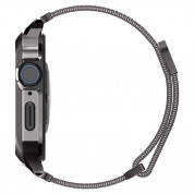 Spigen Metal Fit Pro - удароустойчив хибриден кейс със стоманена каишка за Apple Watch 8 45мм, Apple Watch 7 45мм (тъмносив)  4