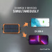 4smarts Solar Rugged Power Bank Prepper 12000mAh - соларна удароустойчива външна батерия с 2xUSB-A изхода, динамо и фенер (черен)  7