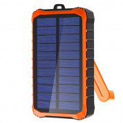 4smarts Solar Rugged Power Bank Prepper 12000mAh - соларна удароустойчива външна батерия с 2xUSB-A изхода, динамо и фенер (черен) 