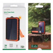 4smarts Solar Rugged Power Bank Prepper 12000mAh - соларна удароустойчива външна батерия с 2xUSB-A изхода, динамо и фенер (черен)  10