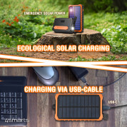 4smarts Solar Rugged Power Bank Prepper 12000mAh - соларна удароустойчива външна батерия с 2xUSB-A изхода, динамо и фенер (черен)  5