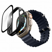 Spigen Thin Fit 360 Case - качествен твърд кейс с вграден стъклен протектор за дисплея на Apple Watch Ultra 49мм (черен) 4