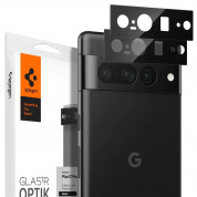 Spigen Optik Lens Protector - комплект 2 броя предпазни стъклени протектора за камерата на Google Pixel 7 Pro (черен)