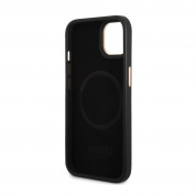 Guess PU 4G MagSafe Leather Hard Case - дизайнерски кожен кейс с MagSafe за iPhone 14 (черен) 3