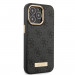 Guess PU 4G MagSafe Leather Hard Case - дизайнерски кожен кейс с MagSafe за iPhone 14 Pro (черен) 4
