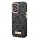 Guess PU 4G MagSafe Leather Hard Case - дизайнерски кожен кейс с MagSafe за iPhone 14 Pro (черен) 2