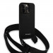 Karl Lagerfeld Monogram Crossbody Case - дизайнерски кожен кейс с връзка за носене за iPhone 14 Prо Max (черен) 3