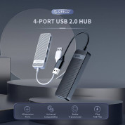Orico USB-A 2.0 Hub 4 Port (FL02-BK-BP) - 4-портов USB 2.0 хъб (черен)  3