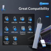 Orico USB-A 3.0 4-Port Hub (AH-A13-GY-BP) - 4-портов USB-A 3.0 хъб за MacBook и преносими компютри (15 см) (сив) 8