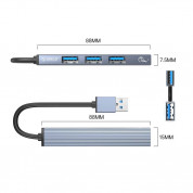 Orico USB-A 3.0 4-Port Hub (AH-A13-GY-BP) - 4-портов USB-A 3.0 хъб за MacBook и преносими компютри (15 см) (сив) 1