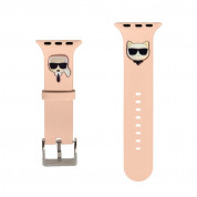 Karl Lagerfeld Karl and Choupette Silicone Watch Strap - силиконова каишка за Apple Watch 42мм, 44мм, 45мм, Ultra 49мм (розов)