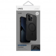 Uniq Combat MagClick Case - хибриден удароустойчив кейс за с MagSafe за iPhone 14 Pro (черен-прозрачен) 3