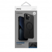 Uniq Combat MagClick Case - хибриден удароустойчив кейс за с MagSafe за iPhone 14 Pro Max (черен-прозрачен) 3