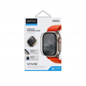 Uniq Optix Vivid Full Cover Screen Protector - калено стъклено защитно покритие на Apple Watch Ultra 49мм (черен-прозрачен) 7